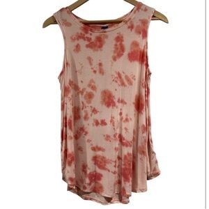 Old Navy Pink Tie-Dye Tank Top NEW small luxe oversized soft